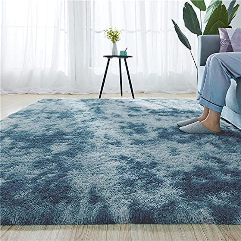 Super Soft Kids Room Nursery Rug 2x3 Area Rug for Bedroom Decor Living Room Kitchen Non-Slip Plush Fluffy Comfy Babys Care Crawling Carpet Blue