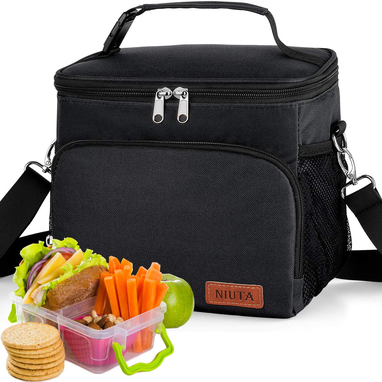 NIUTA Insulated Lunch Bag for Men/Womens, Lunch Box, Upgraded version Double Deck Reusable Lunch Pail (Flamingo)