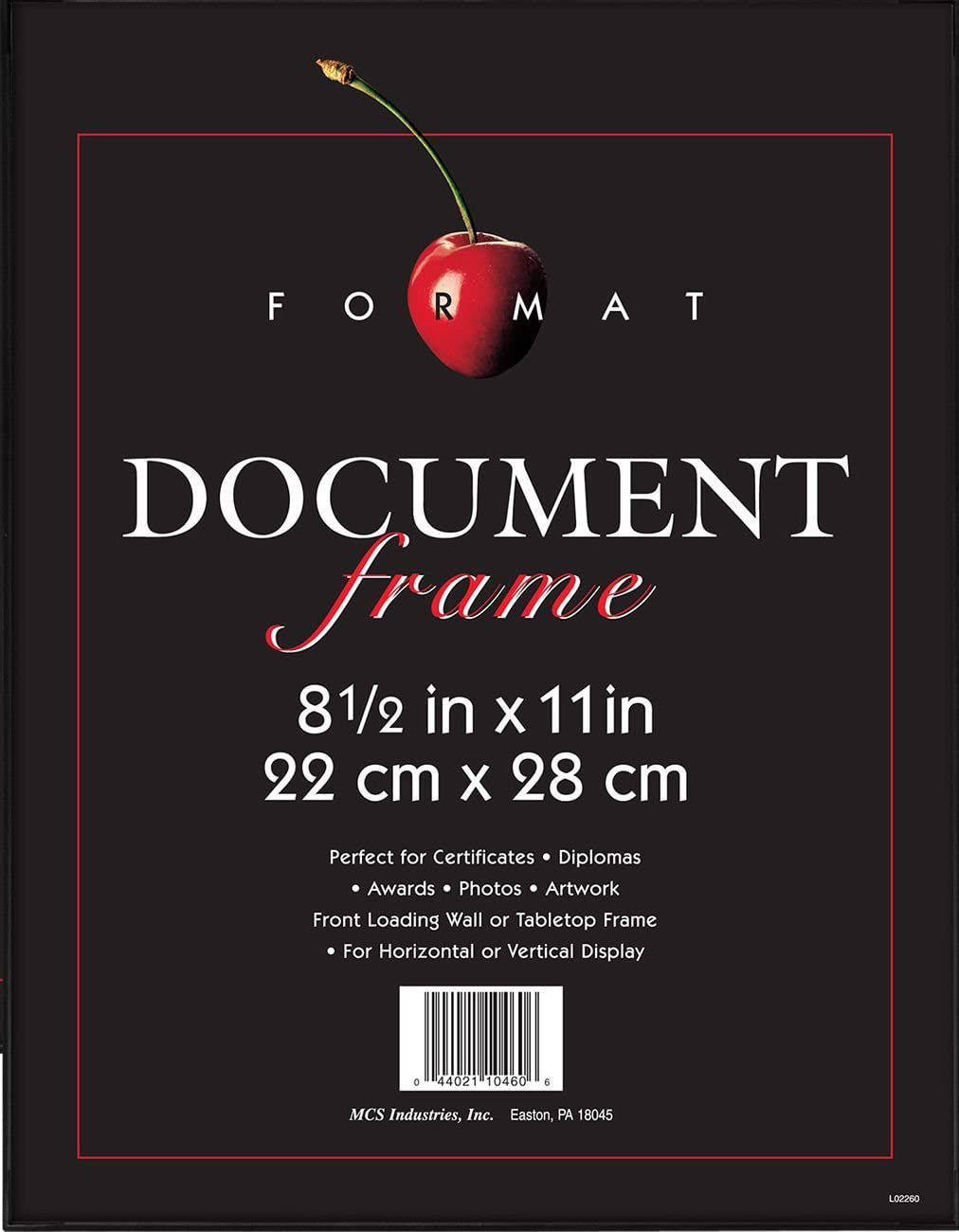 MCS Format Frames, 8.5 x 11 in, Black