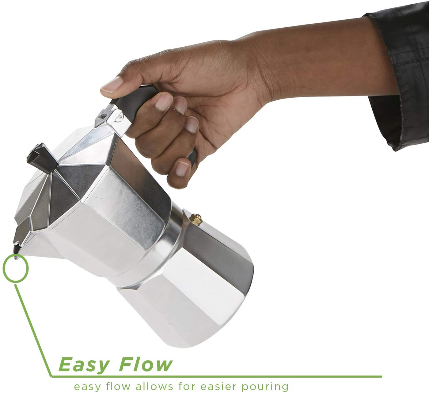 Mind Reader CSTOVE-SIL Stove Top Espresso, Stainless Steel, Coffee Maker for Gas or Electric Stovetop, Silver, One Size