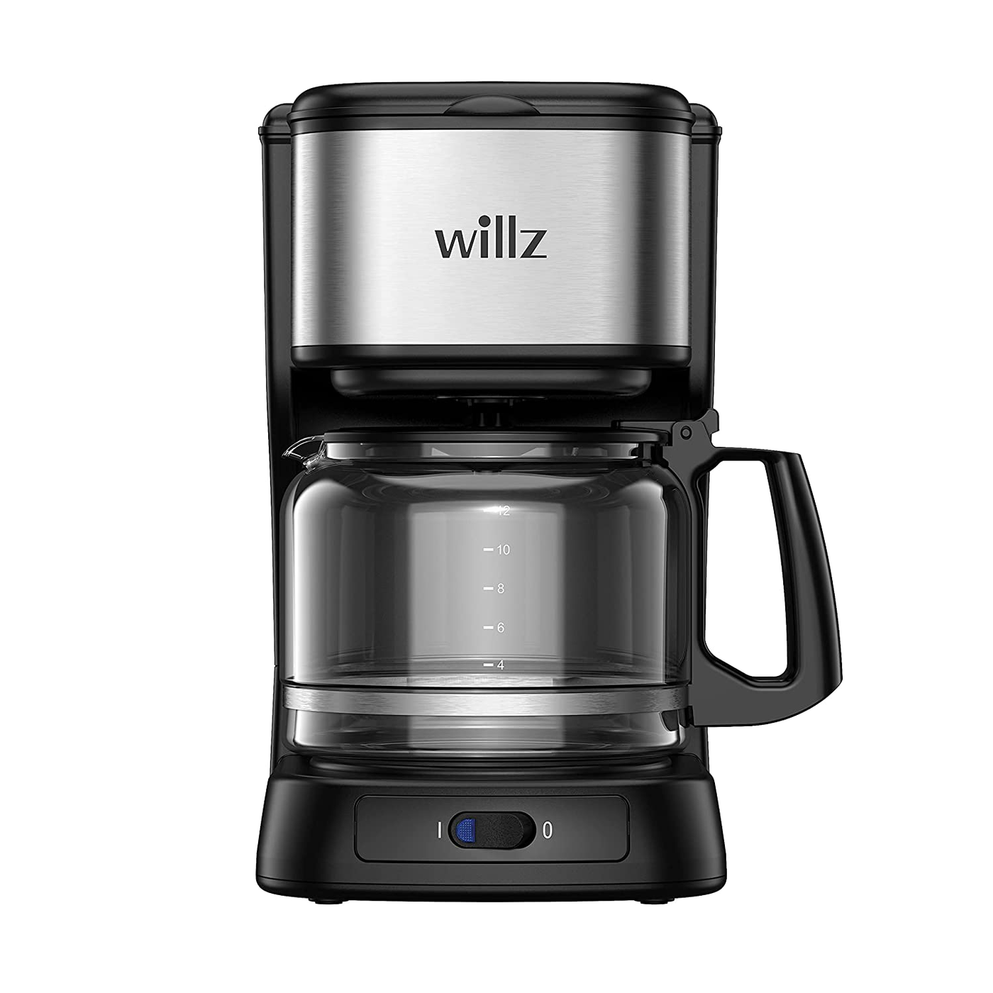 Willz 12-Cup Drip Coffee Maker with Removable Filter & Coffee Scoop, Black with Stainless Steel Trim (WLDC12BK09)