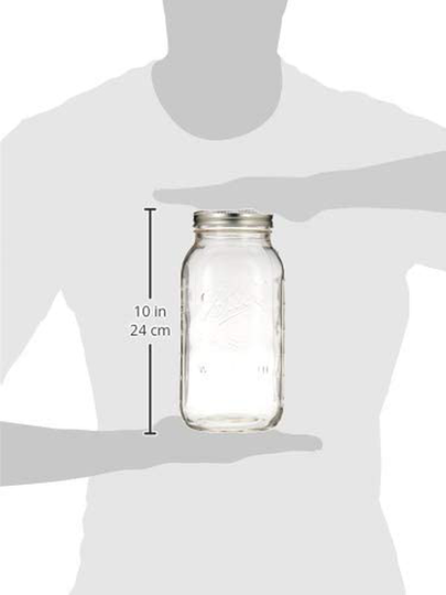 Ball Wide Mouth Half Gallon 64 Oz Jars with Lids and Bands, Set of 6