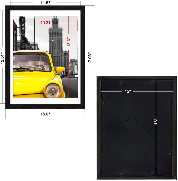 8x10 Black Picture Frames with Mat for Wall or Table Top Decoration, Set of  6