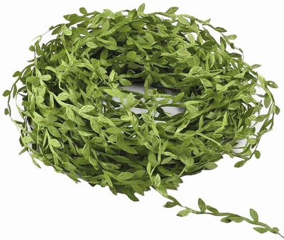 LZXD 132 Ft Artificial Vines Leaf Ribbon,Artificial Eucalyptus Leaf Green Garland Leaves DIY Wreath Foliage Green Decorative Wreath Accessory Wedding Decorations Party Wreaths Wall Crafts Party Décor