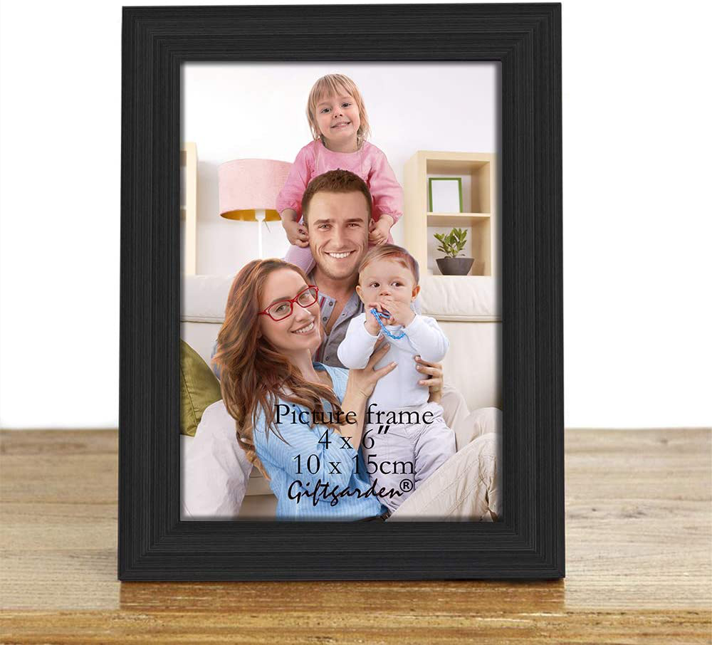 Giftgarden 4x6 Picture Frame Black Photo Frames Bulk for Wall or Tabletop, Set of 12