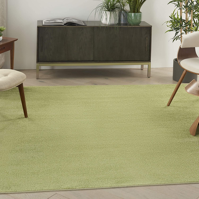 Nourison Essentials Solid Contemporary Green 5' Square Area Rug , 5' X Square