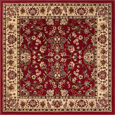 Unique Loom Kashan Traditional Floral Area Rug, 4 Feet, Burgundy/Ivory