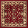 Unique Loom Kashan Traditional Floral Area Rug, 4 Feet, Burgundy/Ivory