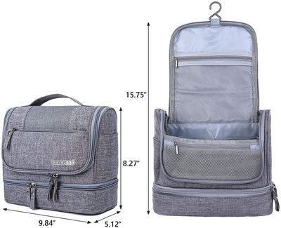 Hanging Travel Toiletry Bag Large Capacity Waterproof Organizer with Hook Zipper
