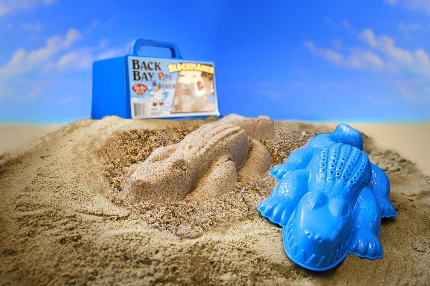 Back Bay Play Alligator Beach Toys - 17.5" Large Dinosaur Toys Beach Accessories & Sand Molds Sets for Kids Toddler Outdoor Made in USA