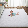 RUGICI Ultra Soft Shaggy Rugs Fuzzy Rugs for Bedroom Nursery Dorm, Cute Plush Area Rug for Teen Kid Room, Upgraded Non-Slip Fluffy Carpet, Modern Rectangular Home Decor Floor Mat, White 4x6 Feet