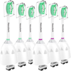Replacement Toothbrush Heads for Philips Sonicare E-Series Essence CleanCare Elite Advance and Xtreme Electric Screw-on Toothbrush Handles, 6 Pack