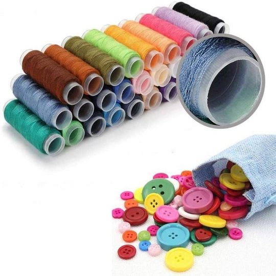 Sewing Kit for Traveler, Adults, Beginner, Emergency, DIY Sewing Supplies Organizer Filled with Scissors, Thimble, Thread, Elastic,Sewing Needles, Storage,Tape Measure etc (Black, X) Great Gift