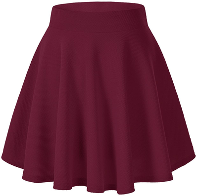 Urban CoCo Women's Basic Versatile Stretchy Flared Casual Mini Skater Skirt