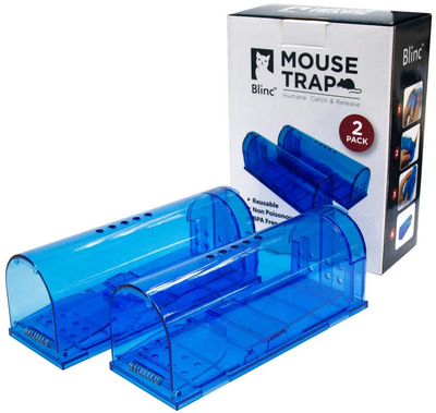 Humane Mouse Trap | 2 Pack Catch and Release Mouse Traps That Work | Mice Trap No Kill for mice/Rodent Pet Safe (Dog/Cat) Best Indoor/Outdoor Mousetrap Catcher Non Killer Small Mole Capture Cage