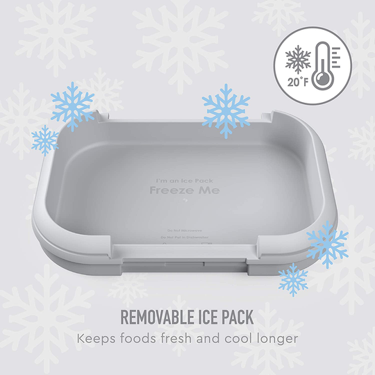 Bentgo Kids Chill Lunch Box - Bento-Style Lunch Solution with 4 Compartments and Removable Ice Pack for Meals and Snacks On-the-Go - Leak-Proof, Dishwasher Safe, BPA-Free (Aqua)