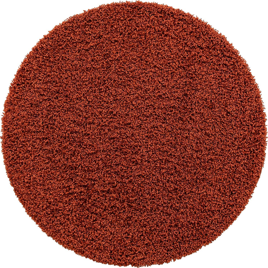 Unique Loom Solo Solid Shag Collection Area Modern Plush Rug Lush & Soft, 4' 0 x 4' 0, Terracotta