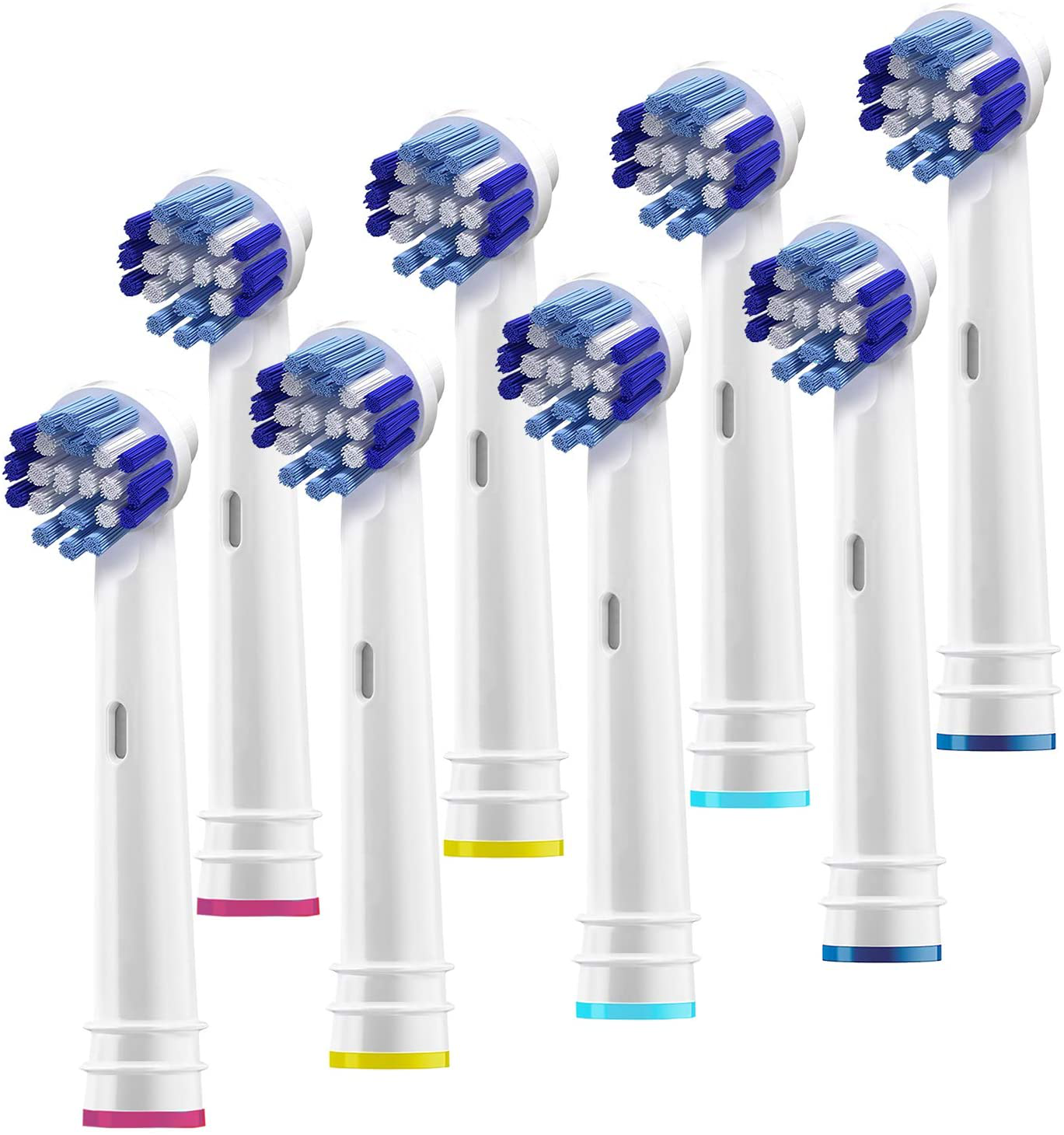 Replacement Brush Heads Compatible with OralB Braun- Pack of 8 Professional Electric Toothbrush Heads- Precision Refills for Oral-b 7000, Clean, Oral B Pro 1000, 9600, 500, 3000, 8000, Vitality Plus!