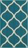 Maples Rugs Rebecca Contemporary Kitchen Rugs Non Skid Accent Area Carpet [Made in USA], 1'8 x 2'10, Teal/Sand