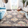 Safavieh Madison Collection MAD418Z Boho Diamond Distressed Non-Shedding Stain Resistant Living Room Bedroom Area Rug, 6'7" x 6'7" Square, Black / Yellow