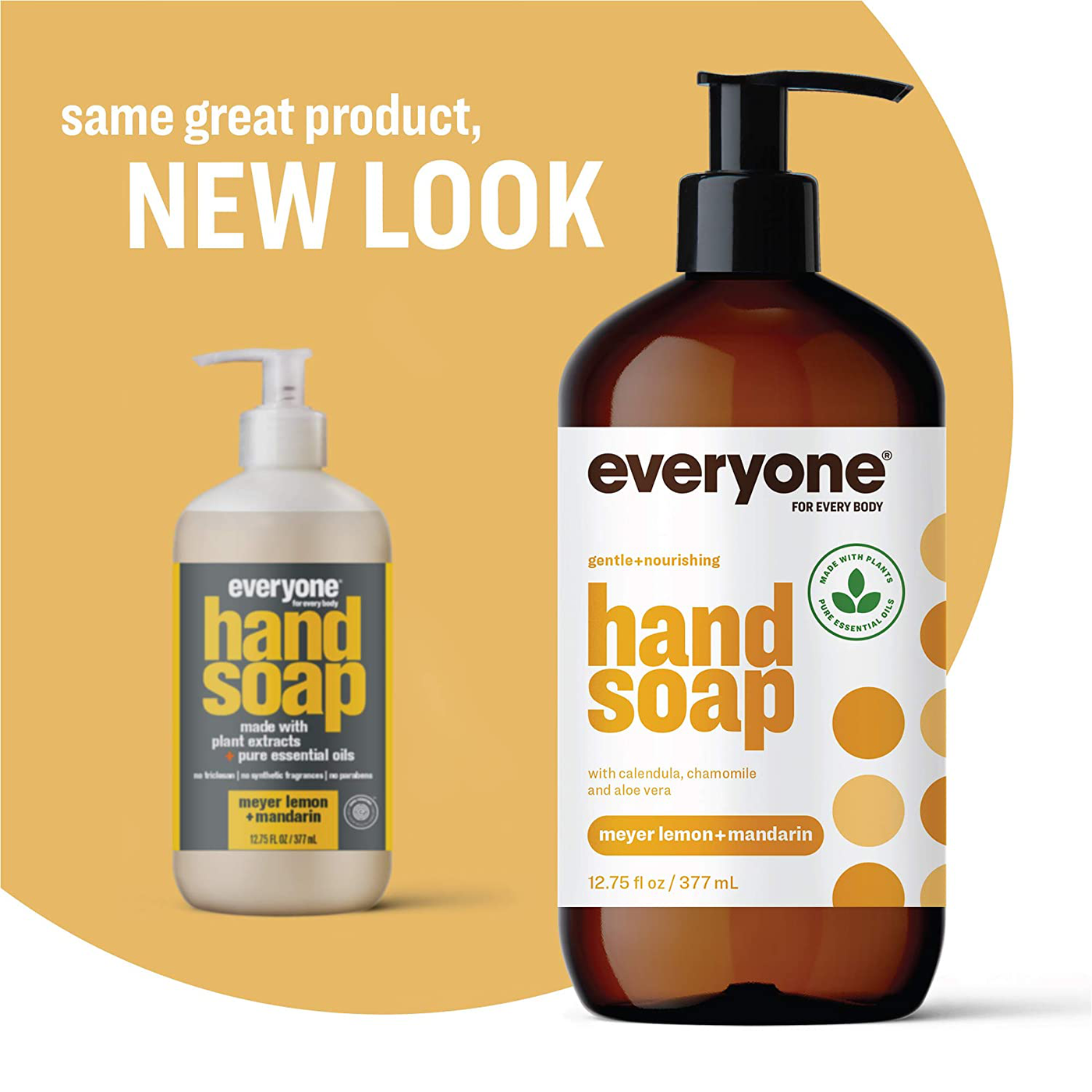 Everyone Liquid Hand Soap, 12.75 Ounce (Pack of 3), Meyer Lemon and Mandarin, Plant-Based Cleanser with Pure Essential Oils (Packaging May Vary)