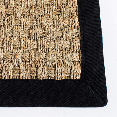 Safavieh Natural Fiber Collection NF114A Border Basketweave Seagrass Runner, 2'6" x 10' , Beige