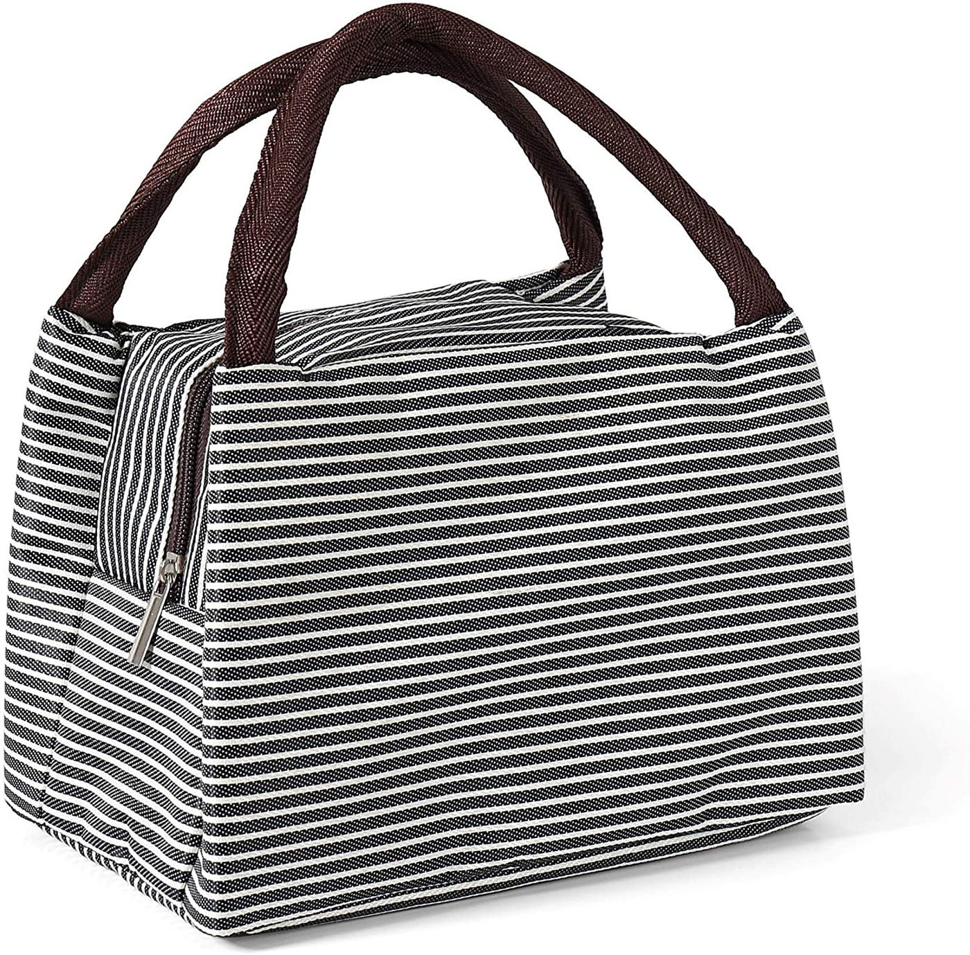 Lunch Bag Tote - Insulated Waterproof Work Containers for Men and Women - Stylish Canvas Food Organizer (Black)