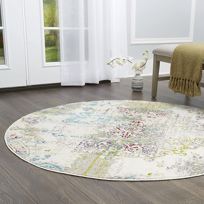 Home Dynamix Boho Makenna Rug, 5'2" Round, Ivory/Red/Blue