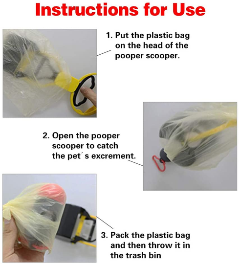 Pooper Scooper for Pets, Portable Pet Waste Scooper, Dog Jaw Scoop with Long Handle for Pet Waste Pick Up(Blue)