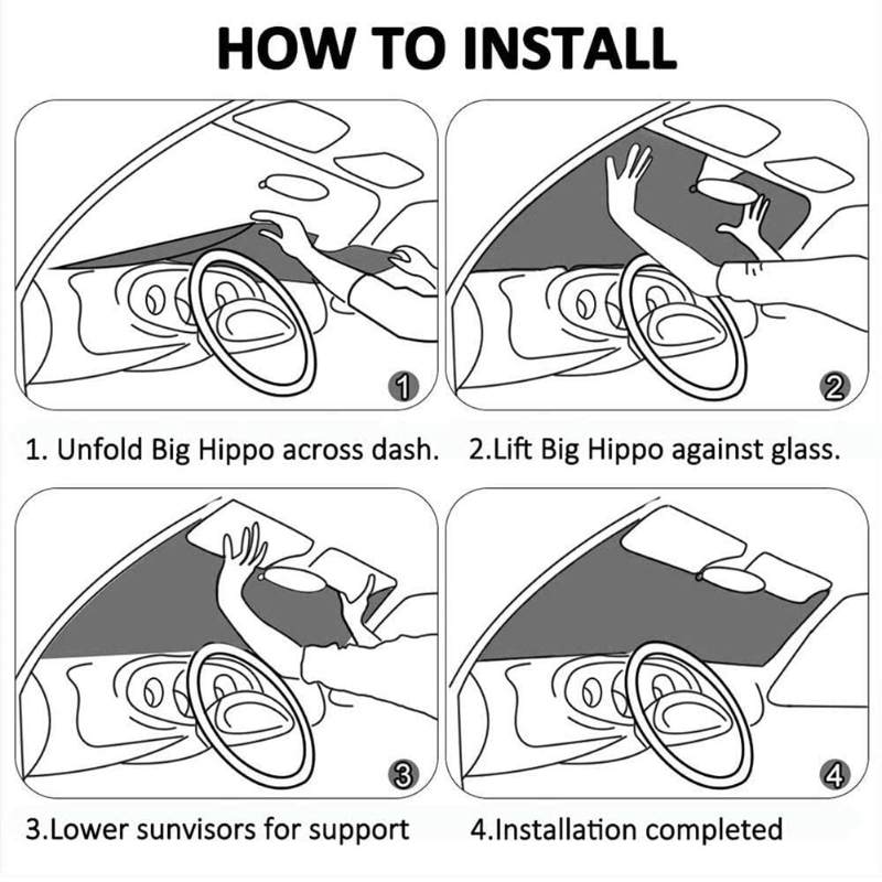 Universal Foldable Vehicle Windshield Sun Shade 