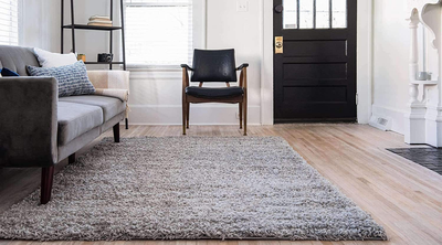 Unique Loom Solo Solid Shag Collection Area Modern Plush Rug Lush & Soft, 4' 0 x 4' 0, Graphite Gray