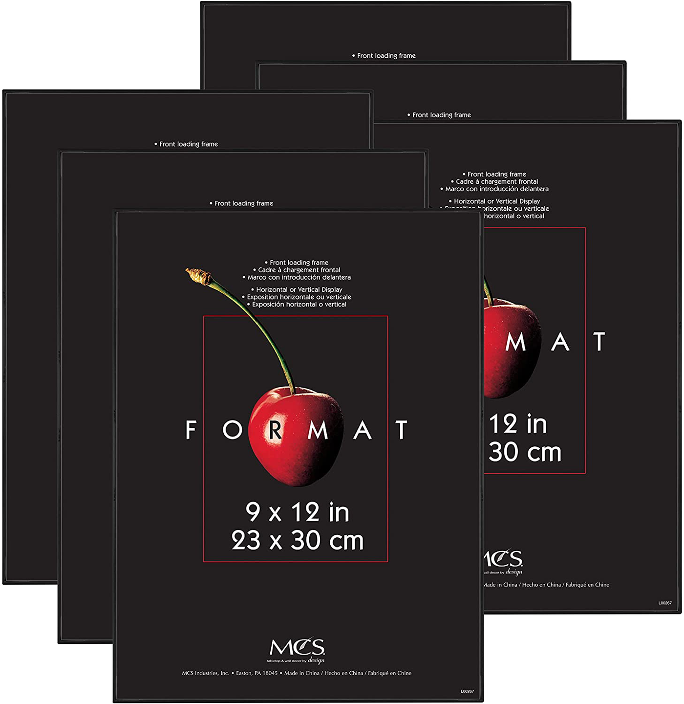 MCS Format Frames, 9 x 12 in, Black, 6 Count