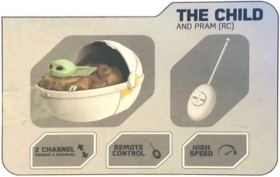 Mandalorian Star Wars The Baby Yoda The Child in Pram - Remote Control Crib Car (Green)