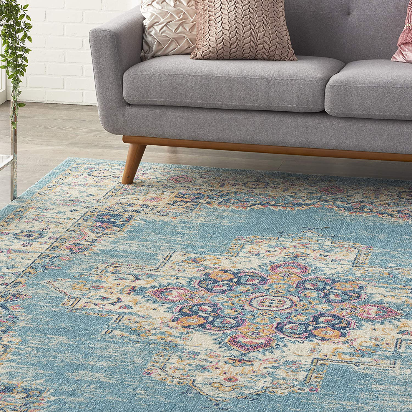 Nourison Passion Blue Modern Area Rug, 5'3" x 7'3", 7 Feet