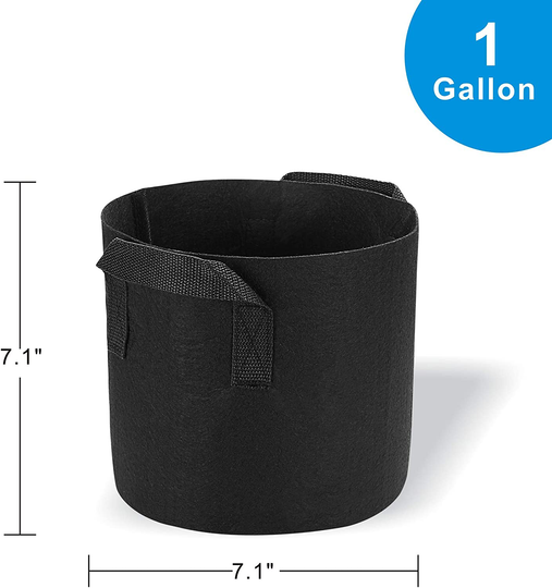 5 Pack Grow Bags Heavy Duty Thickened Non-Woven Aeration Fabric Pots with Strap Handles