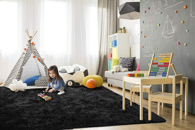 TWINNIS Super Soft Shaggy Rugs Fluffy Carpets 6x9 Feet, Indoor Modern Plush Area Rugs for Living Room Bedroom Kids Room Nursery Home Decor, Upgrade Anti-skid Durable Rectangular Fuzzy Rug, Cream White