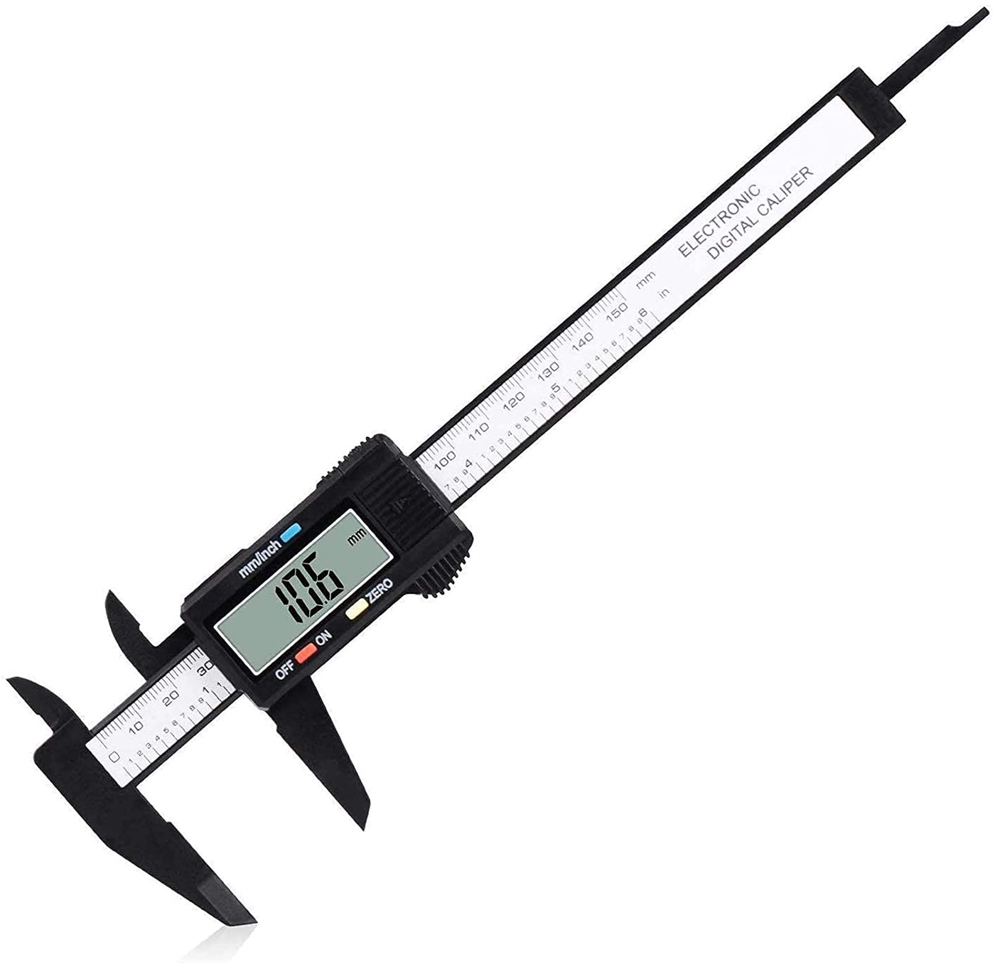 Digital Caliper, 0-6" Electronic Stainless Steel Caliper with Large LCD Screen Vernier Caliper for Length Depth Inner Outer Diameter Measuring