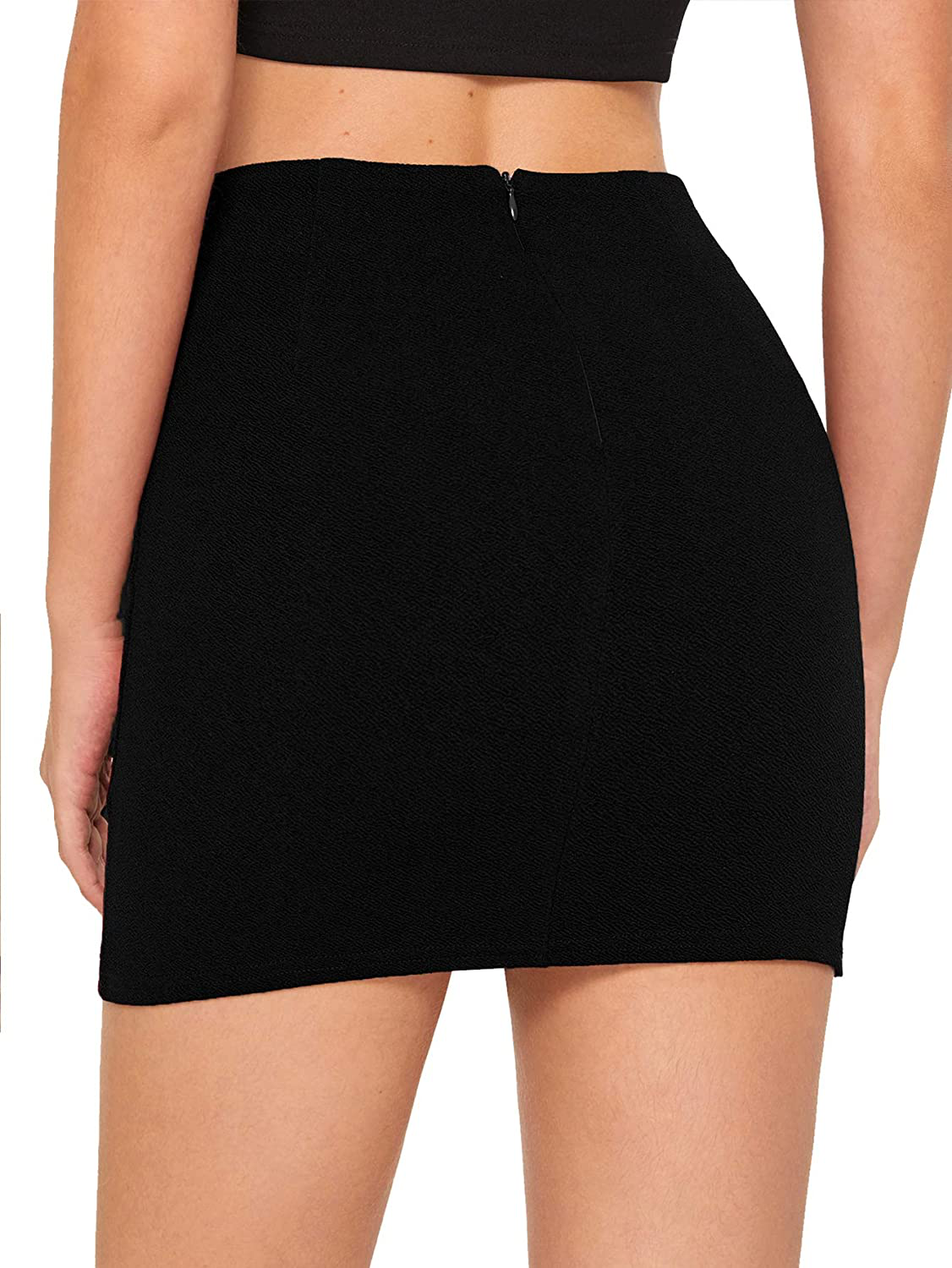 SheIn Women's Casual Floral Embroidered Bodycon Short Mini Skirt