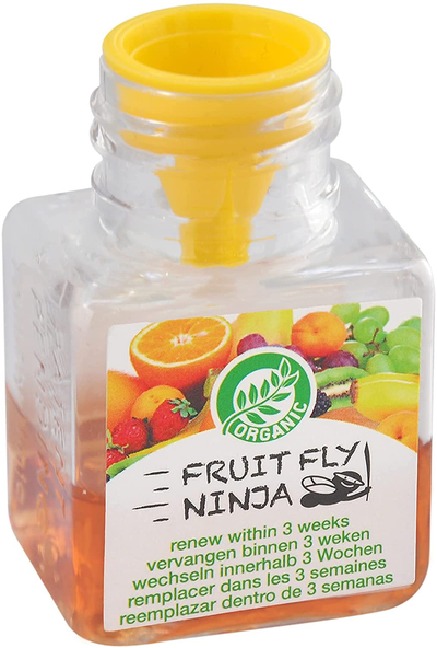 Super Ninja - Fruit Fly Trap - Single Pack - Highly Effective Ecological Fruit Fly Traps Indoor - Fruit Fly Bait - up to 30 Days per Bottle