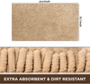 15.7"x23.6" Chenille Microfiber Material Light Brown. Non-Slip Bath Mat Rug, Plush Super Water Absorbent Machine Wash/Dry Shaggy Toilet Extra Soft