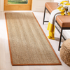 Safavieh Natural Fiber Collection NF115B Border Herringbone Seagrass Runner, 2'6" x 8' , Brown