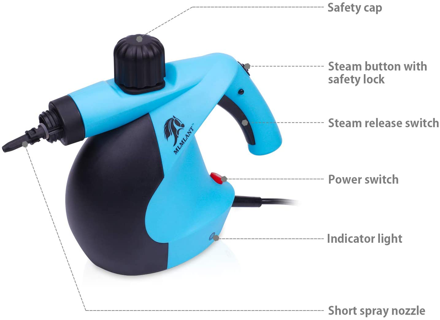 MLMLANT Steam Cleaner- Multi Purpose High Pressure Steamer with 11-Piece Accessories, Chemical-Free Steam Cleaning for Home, Stain Removal, Curtains, Car Seats, Floor