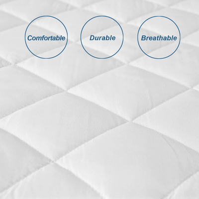 Queen Mattress Pad Waterproof, Breathable Quilted Fitted Mattress Protector, Durable Mattress Cover Down Alternative Filling with Deep Pocket Stretches up to 18 Inch