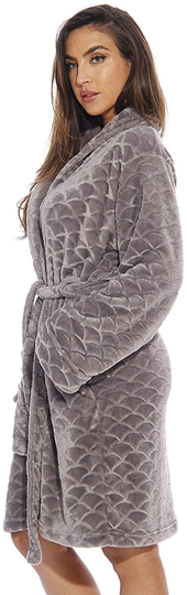 Just Love Kimono Robe Velour Chevron Texture Bath Robes for Women