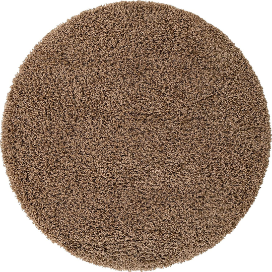 Unique Loom Solo Solid Shag Collection Area Modern Plush Rug Lush & Soft, 4' 0 x 4' 0, Cocoa