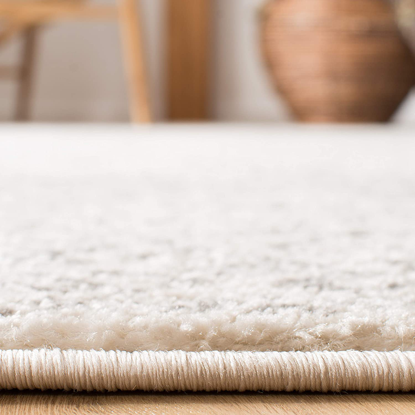 Safavieh Tulum Collection TUL264N Moroccan Boho Distressed Non-Shedding Stain Resistant Living Room Bedroom Area Rug, 6'7" x 6'7" Round, Navy / Ivory