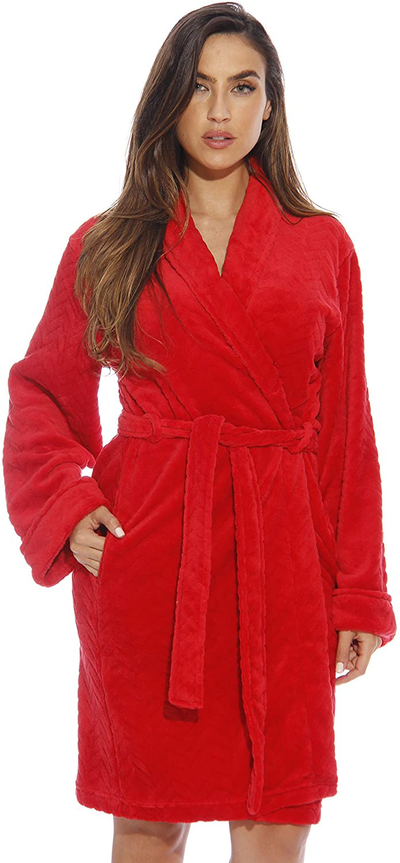 Just Love Kimono Robe Velour Chevron Texture Bath Robes for Women