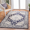 Safavieh Monaco Collection MNC243C Boho Chic Medallion Distressed Non-Shedding Stain Resistant Living Room Bedroom Area Rug, 3' x 5', Ivory / Navy