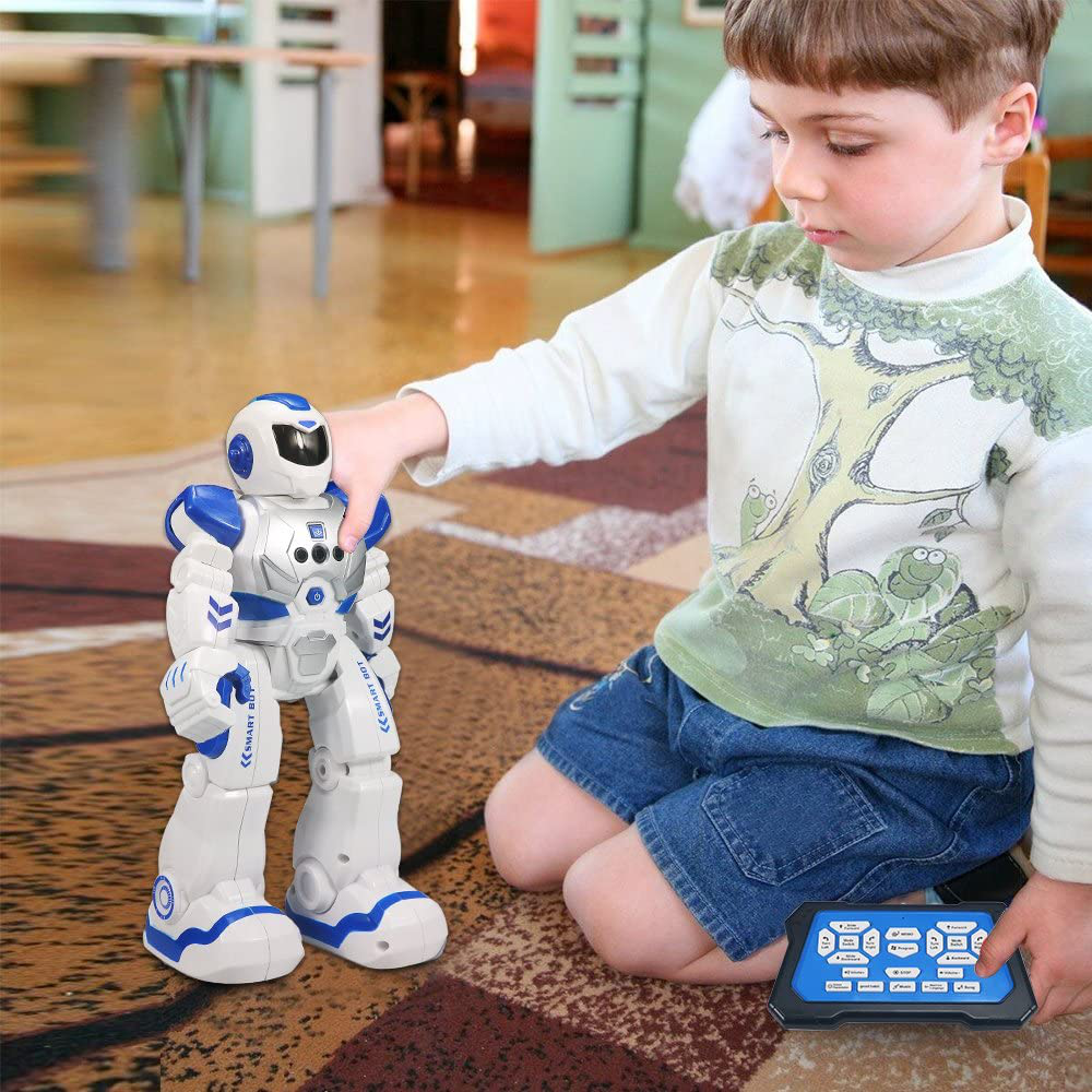 Remote Control Robot For Kids ,Sikaye Intelligent Programmable Robot With Infrared Controller Toys,Dancing,Singing, Moonwalking and LED Eyes,Gesture Sensing Robot Kit For Childrens Entertainmen (Blue)