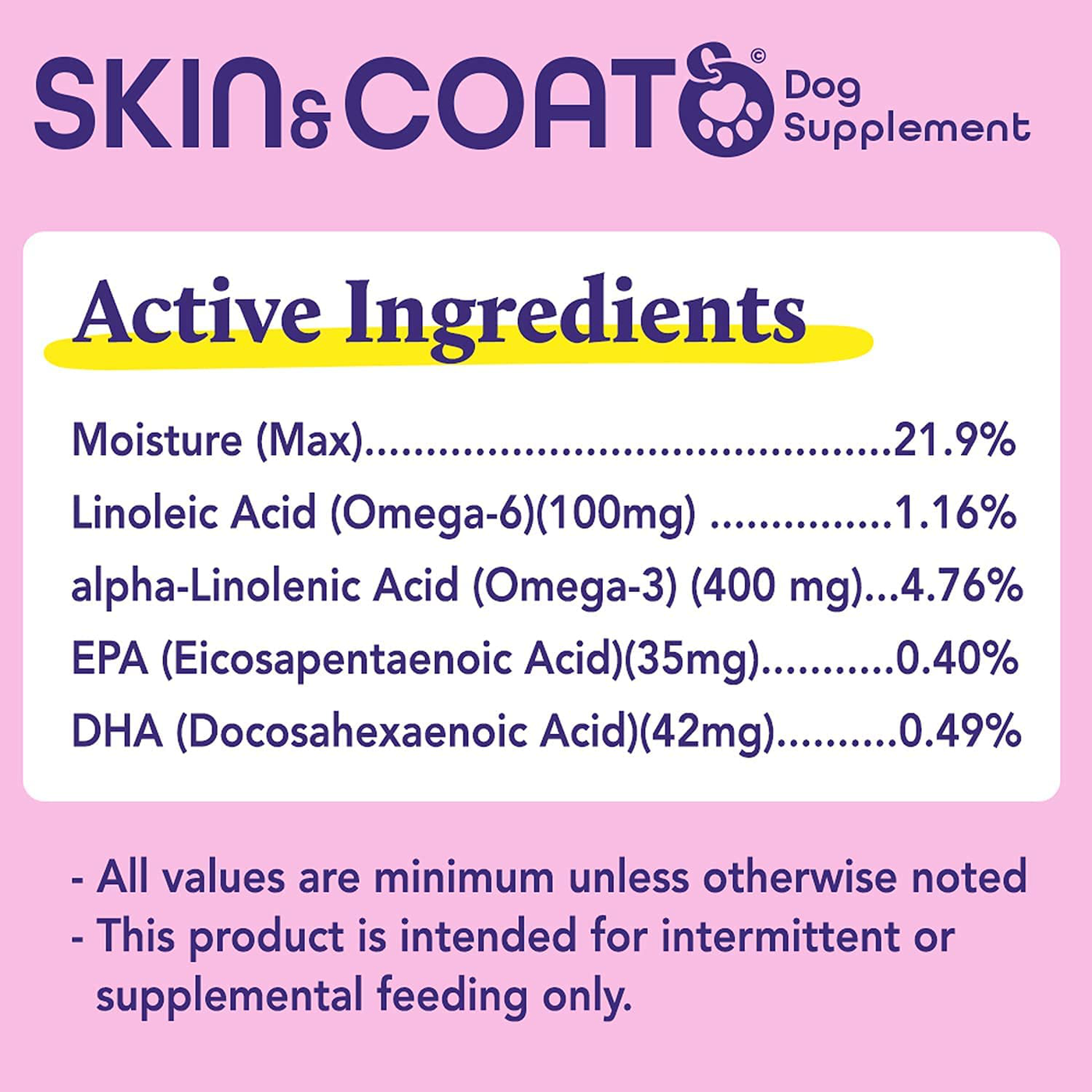 Kenn & Kitt Skin and Coat | Reduces Shedding & Hydrates the Skin With Salmon Oil For Dogs | Omega 3 & 6 Dog Skin and Coat Supplement | Dog Itchy Skin Preventative | Dog Coat Supplement | 60 Soft Chews